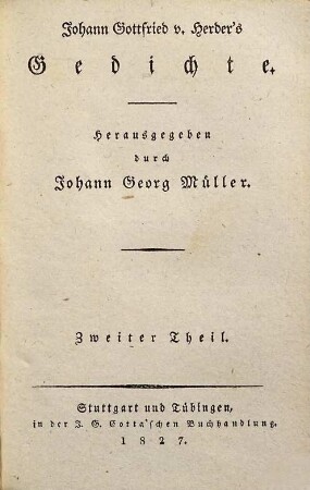 Johann Gottfried v. Herder's Gedichte, 2