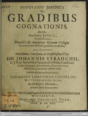 Disputatio de gradibus cognationis