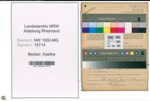Entnazifizierung Kaethe Becker , geb. 02.01.1914 ()