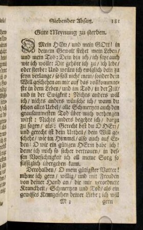 181-185, Gute Meynung zu sterben. O mein Herr und ...