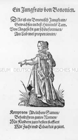 Ein Jungfraw von Bononien (85. Abb. aus dem Frauentrachtenbuch)