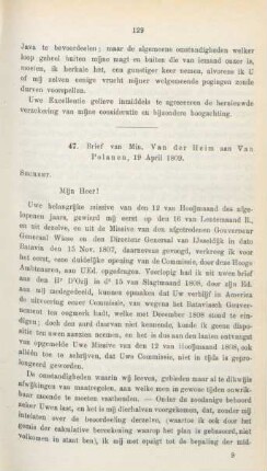 47. Brief van Min. Van der Heim aan Van Polanen, 19 April 1809