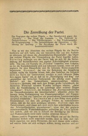 Die Zerreißung der Partei