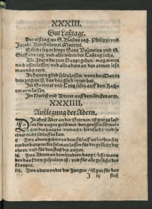 XXXIIII. Außlegung der Adern.