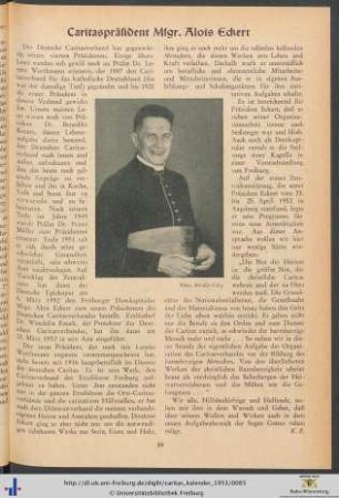 Caritaspräsident Msgr. Alois Eckert.