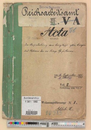 Ansiedlung von Kriegsbeschädigten und Kriegerwitwen: Bd. 1