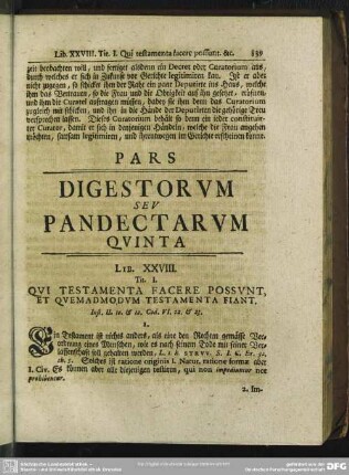Pars Digestorum Seu Pandectarum Quinta