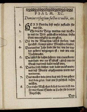 Psalm. XC. Domine refugium factus es nobis, etc.