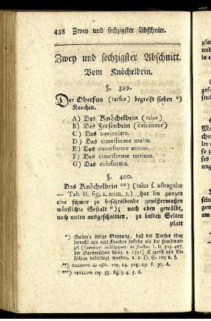 Zwey und sechzigster Abschnitt. Vom Knöchelbein.