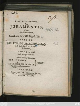 Tractatio Synoptica De Iuramentis