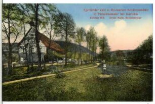 Karlsbad. Egerländer Café und Restaurant Schützenmühle (1899) in Pirkenhammer