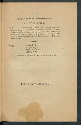 Cuadro sétimo - La Aurora boreal.