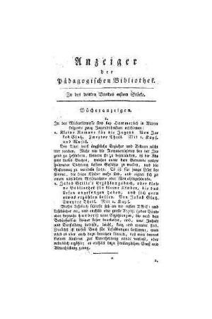 Anzeiger der Pädagogischen Bibliothek