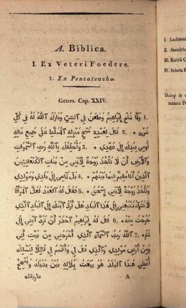 Chrestomathia Arabica una cum Glossario Arabico-Latino, 1. Chrestomathiam continens