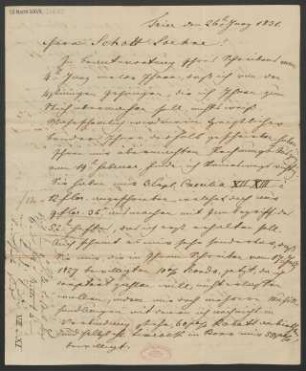 Brief an B. Schott's Söhne : 26.06.1831