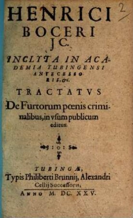 Tractatus de furtorum poenis criminalibus