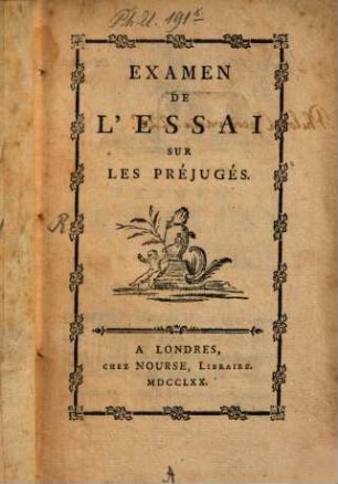 Examen de l'essai sur les préjugés