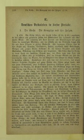E. Deutsches Volksleben in dieser Periode