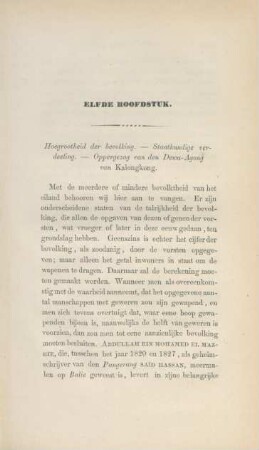 Elfde hoofdstuk. Hoegrootheid der bevolking. - Staatkundige verdeeling. - Oppergezag van den Dewa-Agong van Kalongkong