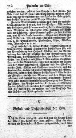 V. Gestalt und Beschaffenheit der Erde