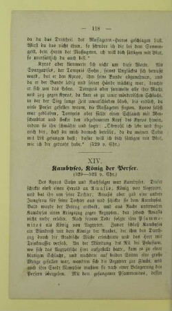 XIV. Kambyses, König der Perser. (529 - 522 v. Chr.)