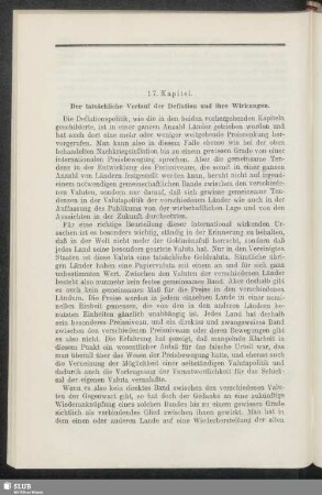 17. Kapitel. Der tatsächliche Verlauf der Deflation und ihre Wirkungen