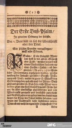Der Erste Buß-Psalm