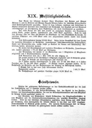 XIX. Wohltätigkeitsfonds
