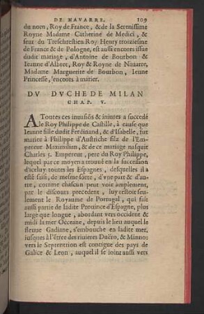 Du Duche de Milan . Chap. V.