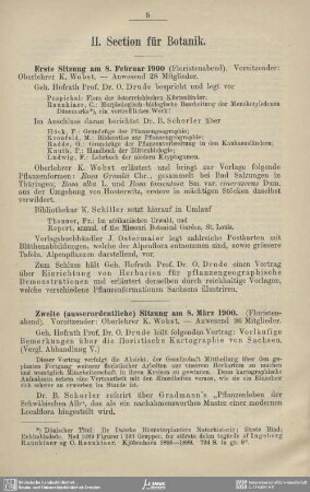 II. Section für Botanik