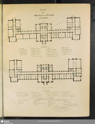 Hauptgebäude [Erdgeschoss. II. Untergeschoss. I. Untergeschoss. Kellergeschoss]
