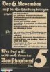 Wahlplakat der DNVP zur Reichstagswahl am 6. November 1932