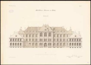Schullehrer-Seminar, Stade Hauptgebäude: Vorderansicht 1:100