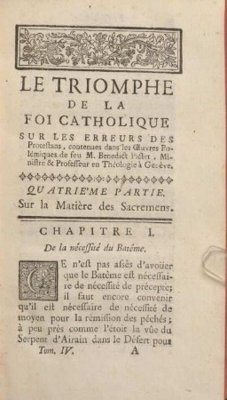 Chapitre I. De la necéssité du Bateme.