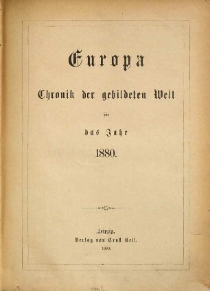 Europa : Chronik der gebildeten Welt. 1880,[1]