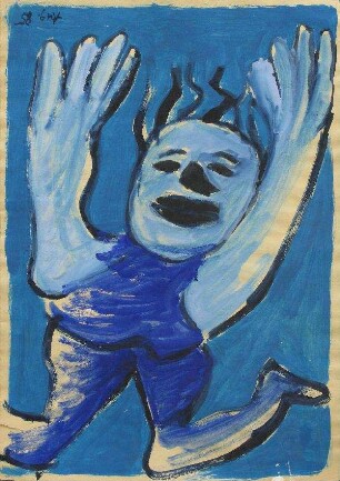 Menschliche Figur kopfüber