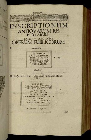 Classis Secunda. Operum Publicorum