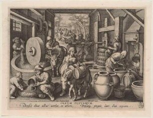 Oleum Olivarum (Die Gewinnung von Olivenöl), Blatt 12 der Folge "Nova Reperta"