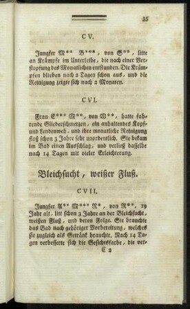 Bleichsucht, weißer Fluß