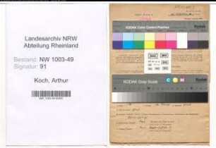 Entnazifizierung Arthur Koch , geb. 20.07.1895 (Kaufmann)