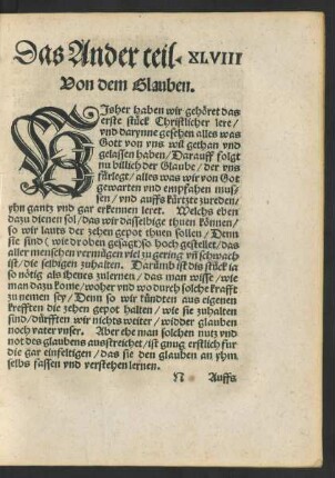 Von dem Glauben.