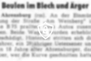 Beulen im Blech und Ärger
