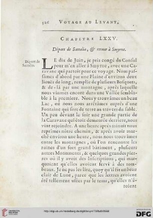 Chapitre LXXV: Départ de Sattalia, & retour à Smyrne