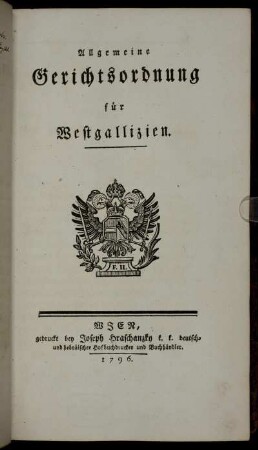Allgemeine Gerichtsordnung für Westgallizien