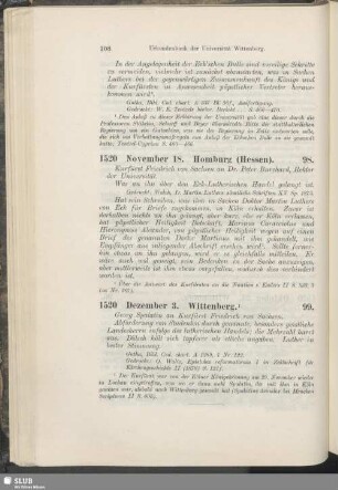 99. 1520, Dezember 3. Wittenberg