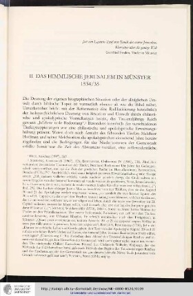 II. Das himmlische Jerusalem im Münster 1534/35