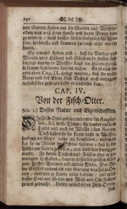 CAP. IV. Von der Fisch-Otter