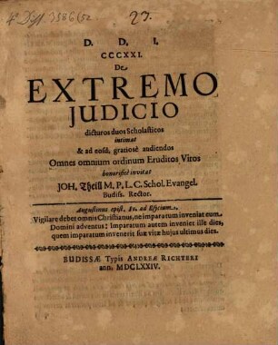 De extremo iudicio