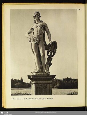 Apollo, Beschützer der Musik und der Dichtkunst. Gartenfigur in Rheinsberg