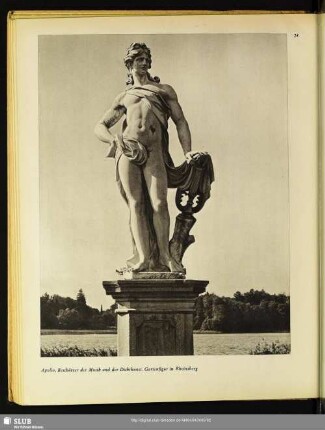 Apollo, Beschützer der Musik und der Dichtkunst. Gartenfigur in Rheinsberg